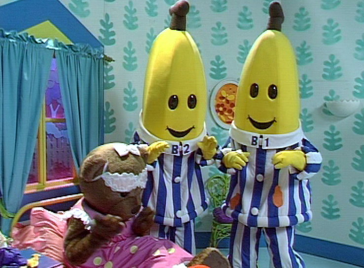 Bananas in pyjamas rat hat.